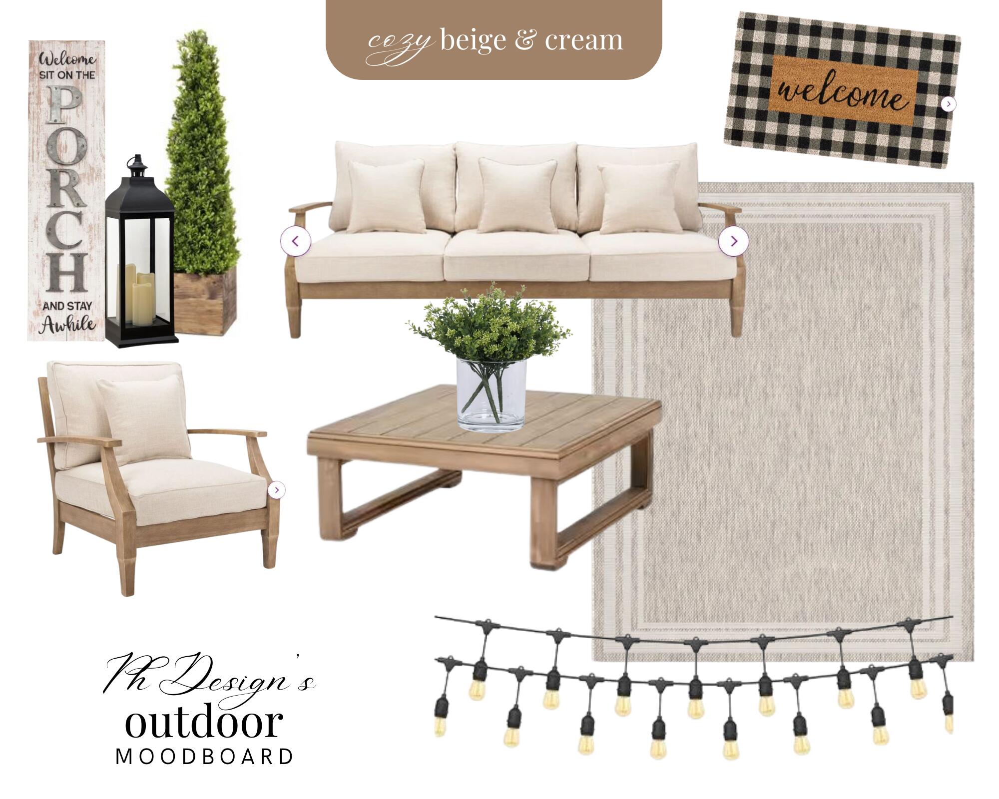 PH Design's Cozy Beige & Cream Outdoor Moodboard, builders in Northeast Ohio